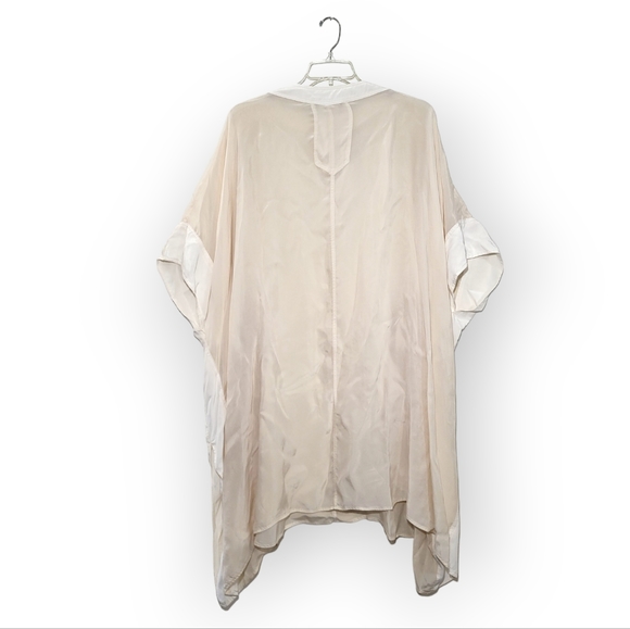 ZARA SRPLS White Cream Kaftan Flowy Oversized Dress Medium - Picture 8 of 10